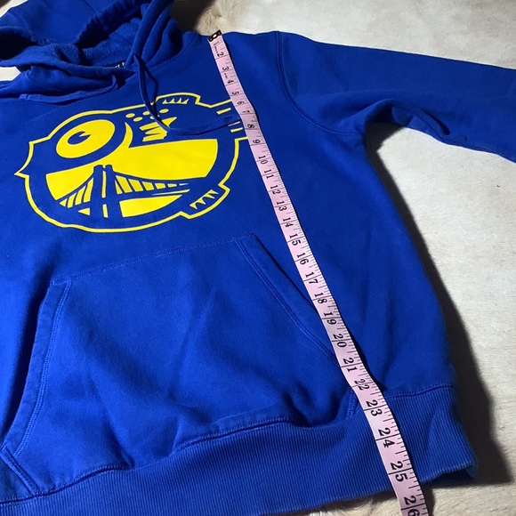 Rare Mens GOLDEN STATE WARRIORS Basketball Blue & Gold “Fish” Hoodie SWEATSHIRT - Picture 7 of 8